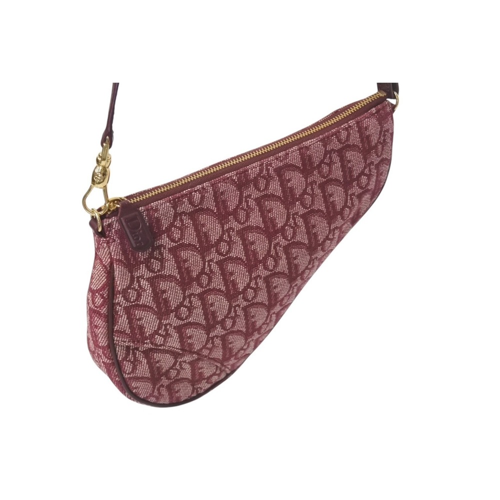 Christian Dior Trotter Saddle One Shoulder Hobo Bag Red - Picture 3 of 8